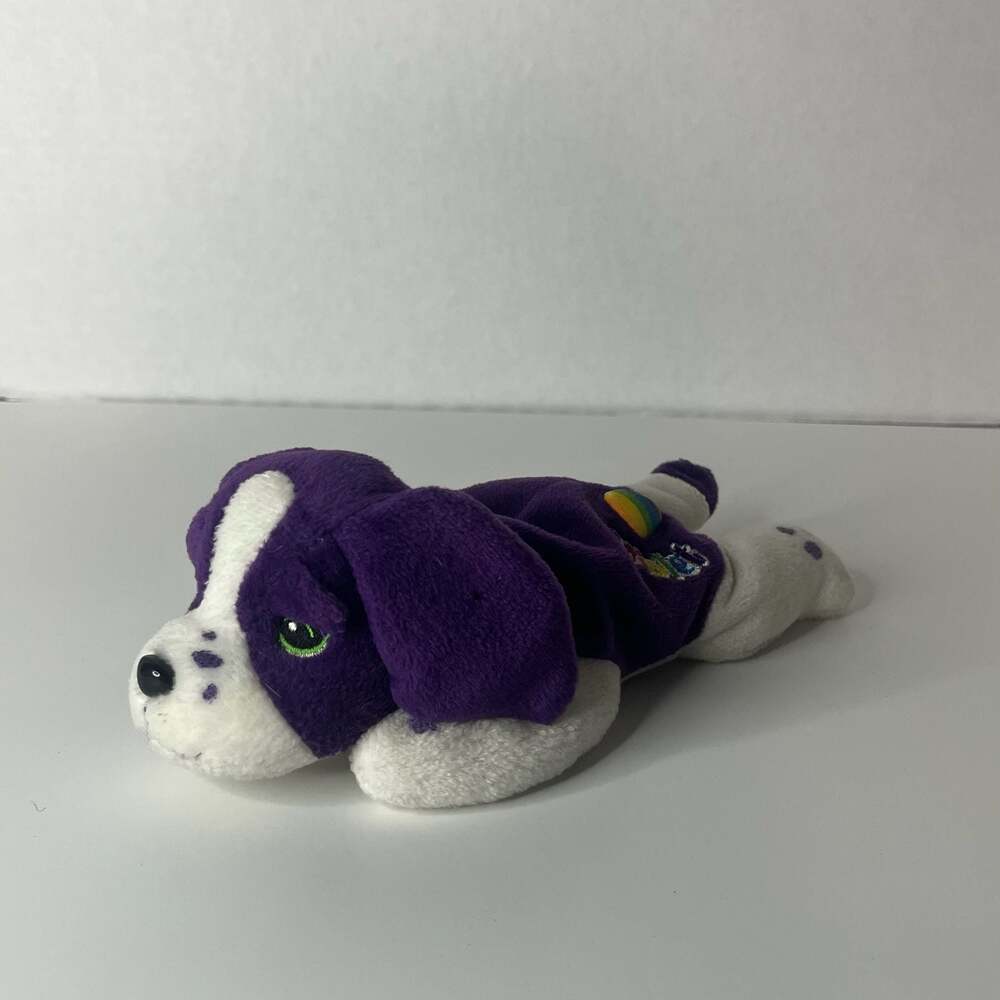 Vintage 1998 Lisa Frank Fantastic World Violet the Purple Dog Plush Toy